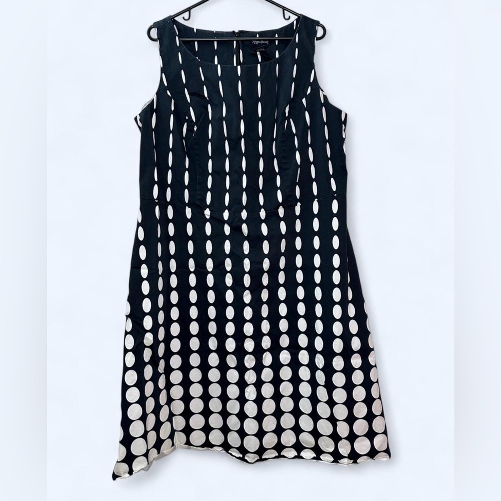 Maggie Barnes Polka Dot Sleeveless Dress in Black White Size 18W